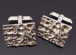 Jane Watling of Lacock, pair of silver cufflinks, London 1994 (Ref S+2010) SOLD