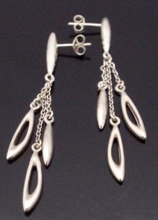 Kit Heath, pair of triple drop silver earrings, UK, 2005 (Ref S+2000) SOLD