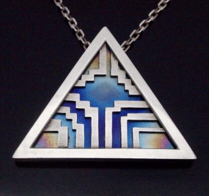 BAF (untraced maker), titanium and silver pendant on chain, Birmingham 1977 (Ref S+2014) SOLD