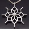 Jorma Laine for Kultateollisuus Ky (attributed), silver 'Ruutu' pendant on chain, Finland, 1973 London import marks (Ref S+2017)