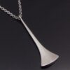 Bent Gabrielsen for Hans Hansen, silver pendant on chain, Denmark, 1970 London import mark (Ref S+2016)