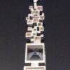 Jorma Laine for Turun Hopea Oy, rare rock crystal set silver pendant on a chain, Finland, circa 1975 (Ref S+2018) - Image 5