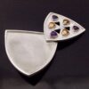 Loucinda Nims, citrine and amethyst set silver caddy spoon, London 2019 (Ref S+2021) RESERVED