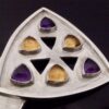Loucinda Nims, citrine and amethyst set silver caddy spoon, London 2019 (Ref S+2021) RESERVED - Image 2