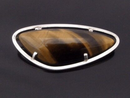 WWL (not known), tiger eye set silver brooch, South Africa, circa 1970 (Ref S+1030)