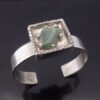 Jorgen Jensen Sølvesmedie, silver plated aventurine quartz set silver plated bangle, Denmark, circa 1980 (Ref S+2036)