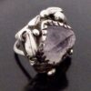 Gladys & Charles Mumford, Arts and Crafts amethyst crystal set silver ring, British, Falmouth, Cornwall, circa 1960 (Ref S+2048) SOLD