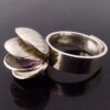 Elis Kauppi for Kupittaan Kulta, amethyst bead set silver 'Oyster' ring, Finland, circa 1970 (Ref S+2059)