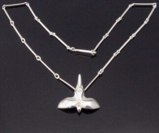 Zoltan Popovits for Lapponia, silver 'Phoenix' pendant on chain, Finland, 1979 (Ref S+2035) SOLD