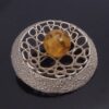 Maker unknown, amber set modernist 835 standard silver brooch, probably German, circa 1970 (Ref S+2057HH) - Image 2