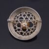 Maker unknown, amber set modernist 835 standard silver brooch, probably German, circa 1970 (Ref S+2057HH) - Image 4