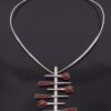 Aksel Holmsen, red enamel and silver pendant with neck ring, Norway, circa 1968 (Ref S+2062) SOLD