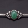 Anonymous, Arts and Crafts chrysoprase set silver bar brooch, circa 1920 (Ref S+2056) SOLD