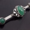 Anonymous, Arts and Crafts chrysoprase set silver bar brooch, circa 1920 (Ref S+2056) SOLD - Image 3