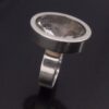 Elis Kauppi for Kupittaan Kulta, rock crystal set silver ring, Finland, 1973 London import marks (Ref S+2055) - Image 4