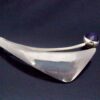 Bent Knudsen, amethyst set silver brooch, Denmark, circa 1965 (Ref S+2065)