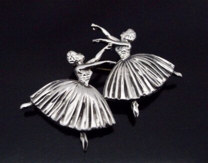 Frederick Massingham for D H Philips, silver ballerinas brooch, Birmingham 1948 (Ref S+2068) SOLD