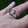 Fagerthun Design, rhodochrosite set silver ring, Denmark, circa 1995 (Ref S+2074) - Image 2