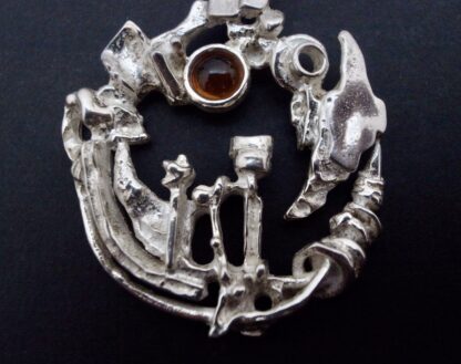 Juhls, citrine set silver Tundra pendant on chain, Norway (Ref S+2118) - Image 4