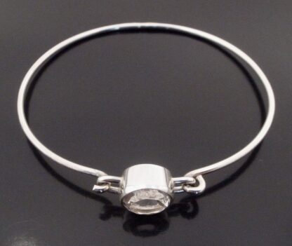 Bengt Hallberg, rock crystal set silver bangle, Sweden, circa 1980 (Ref S+2113)