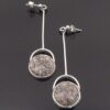 Studio Ingrid Marbogärden, pair of granite set silver drop earrings, Sweden, circa 1980 (Ref S+2126) SOLD