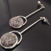 Studio Ingrid Marbogärden, pair of granite set silver drop earrings, Sweden, circa 1980 (Ref S+2126) SOLD - Image 3