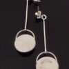 Studio Ingrid Marbogärden, pair of granite set silver drop earrings, Sweden, circa 1980 (Ref S+2126) SOLD - Image 5