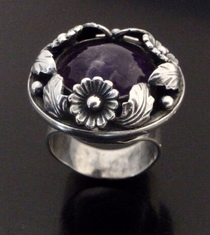 Niels Erik From, amethyst set silver ring, Denmark, circa 1970 (Ref S+2108) - Image 5