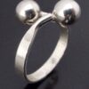 Bengt Hallberg, silver two bead cross over ring, Sweden, circa 1975 (Ref S+2095) SOLD - Image 2