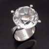 Marianne Berg for Uni David-Andersen, large rock crystal set silver ring, Norway, early 1960s (Ref S+2081A) SOLD