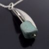 Brodrene Bjerring (Brothers Bjerring), turquoise set silver pendant on chain, Denmark, circa 1975 (Rear S+2107) SOLD - Image 2