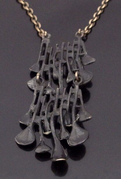 Hannu Ikonen for Valo-Koru, bronze reindeer moss articulated pendant on chain, Finland (Ref S+2080) SOLD - Image 5