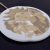 Bjorn Wiinblad for Rosenthal, gilt and white ceramic pendant on chain, Germany, circa 1993 (Ref S+2105) - Image 2
