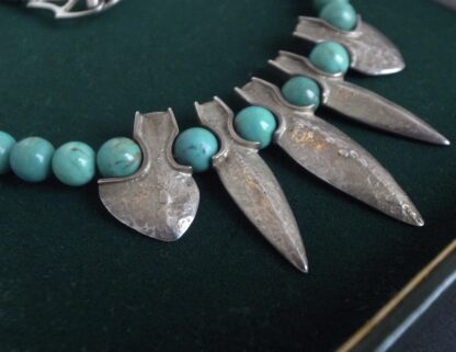 Alan Vallis, silver and turquoise bead necklace, London, 2001 (Ref S+2134) SOLD - Image 3