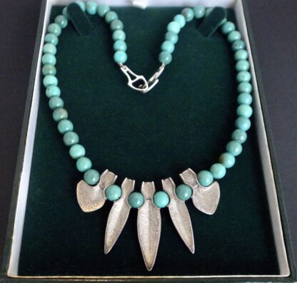 Alan Vallis, silver and turquoise bead necklace, London, 2001 (Ref S+2134) SOLD - Image 7