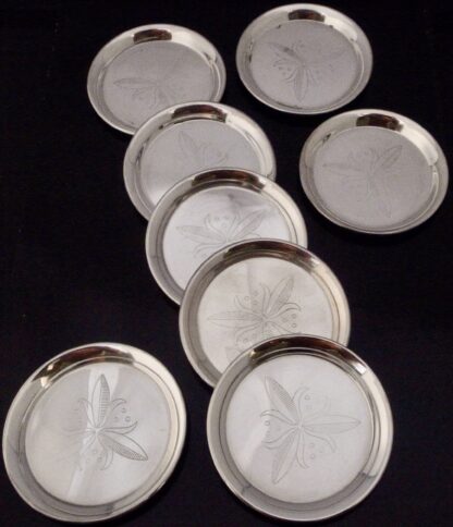 Angora EPNS, set of eight silver plated drinks coasters, England, circa 1960 (Ref S+2138) - Image 2