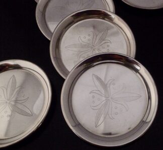 Angora EPNS, set of eight silver plated drinks coasters, England, circa 1960 (Ref S+2138)