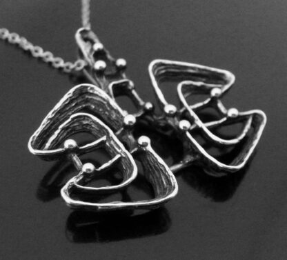 Else and Paul Hughes, cast silver pendant on chain, Norway, circa 1968 (Ref S+2136) SOLD - Image 2