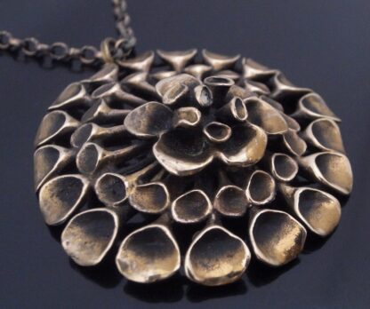 Hannu Ikonen for Valo-Koru, large bronze reindeer moss pendant on chain, Finland (Ref S+2079) SOLD - Image 2