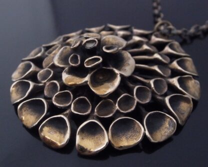 Hannu Ikonen for Valo-Koru, large bronze reindeer moss pendant on chain, Finland (Ref S+2079) SOLD - Image 3