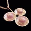 OS, unknown maker, rhodonite bead set silver pendant on chain, circa 1975 (Ref S+2144) - Image 2