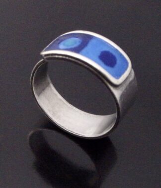 Pierre Marchand, enamelled silver ring, London 1970 (Ref S+2146)