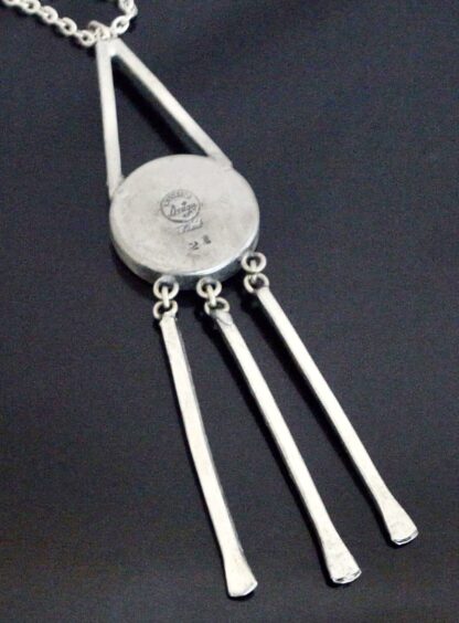 Lysgards Design, ceramic set pewter pendant and chain, Denmark, circa 1970 (Ref S+2077) SOLD - Image 3