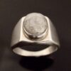 A. Dragsted, crackled quartz set silver ring, Denmark, circa 1975 (Ref S+2116)