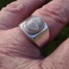 A. Dragsted, crackled quartz set silver ring, Denmark, circa 1975 (Ref S+2116) - Image 5