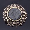 Reino Olavi Saastamoinen, spectrolite set bronze brooch, Finland, circa 1970 (Ref S+2216)