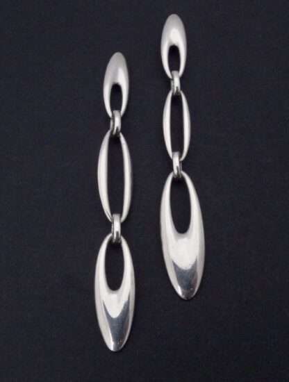 Regitze Overgaard for Georg Jensen, pair of silver 'Zephyr' drop earrings, #500, Denmark, pre 2012 (Ref S+2238) SOLD