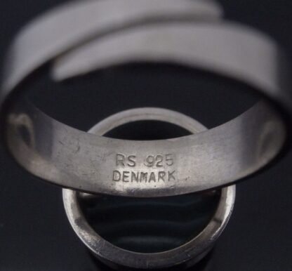 Randers Sølvvarefabrik, green banded agate set silver ring, Denmark, circa 1975 (Ref S+2229) - Image 7