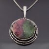 Anonymous, ruby zoisite set pendant on chain, probably German, circa 1975 (Ref S+2207)