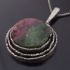 Anonymous, ruby zoisite set pendant on chain, probably German, circa 1975 (Ref S+2207) - Image 2